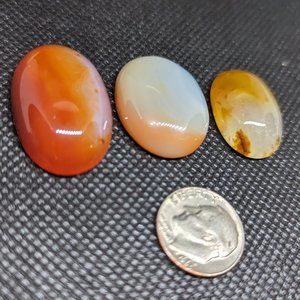 Set of 3 Agate Cabochons